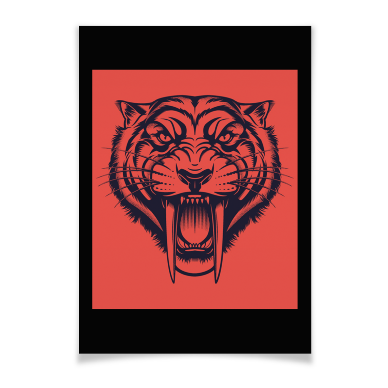 Плакат A3(29.7x42) Printio Саблезубый тигр