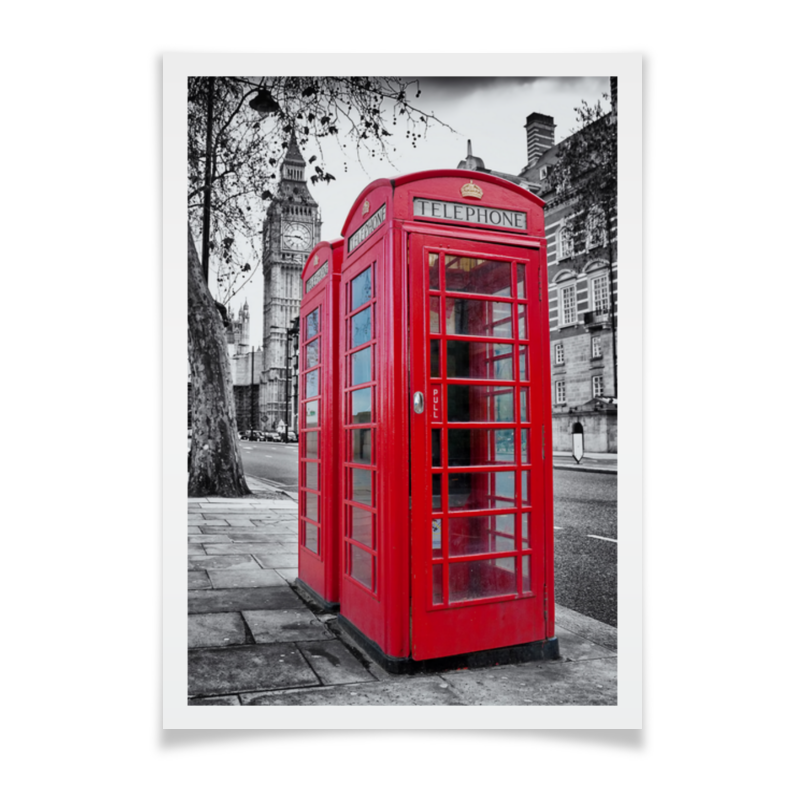 Плакат A3(29.7x42) Printio Лондон, телефонная будка
