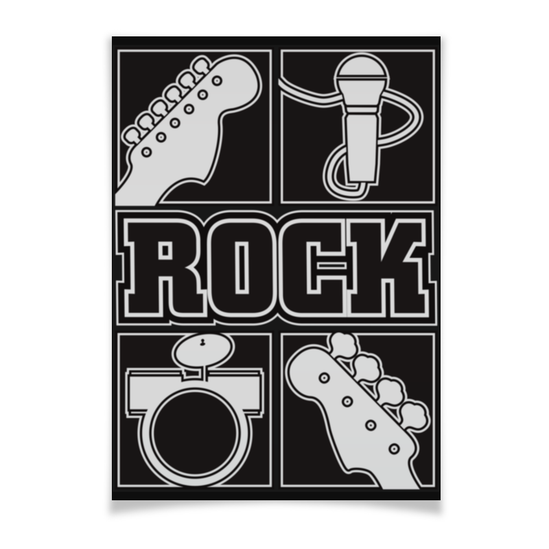 Плакат A3(29.7x42) Printio Рок инструменты