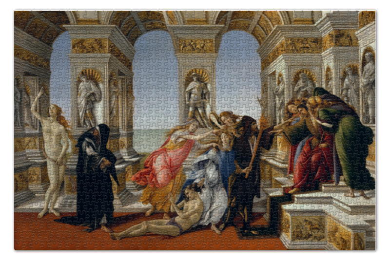 Пазл 73.5 x 48.8 (1000 элементов) Printio Клевета (картина боттичелли)