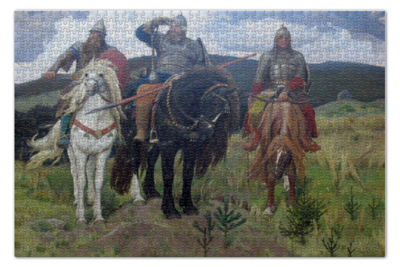 Пазл 73.5 x 48.8 (1000 элементов) Printio Богатыри (картина васнецова)