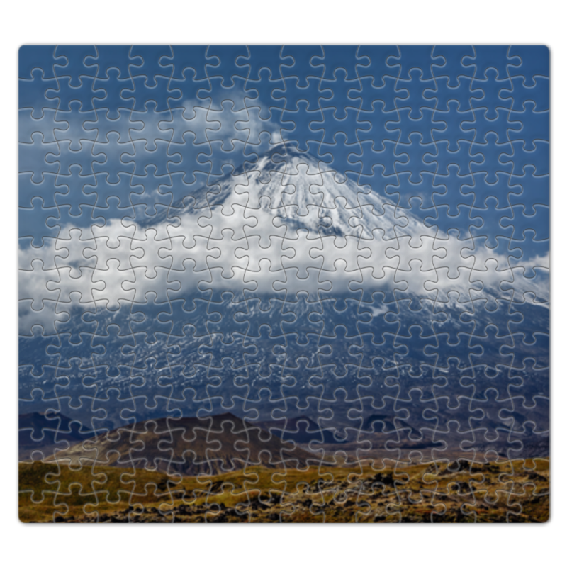 Пазл магнитный 27.4 x 30.4 (210 элементов) Printio Камчатка, осенний пейзаж, извержение вулкана