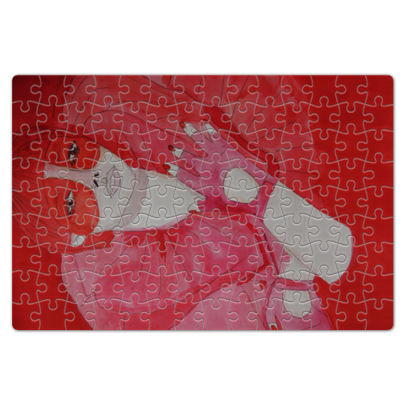 Пазл магнитный 18 x 27 (126 элементов) Printio Девушка в красном