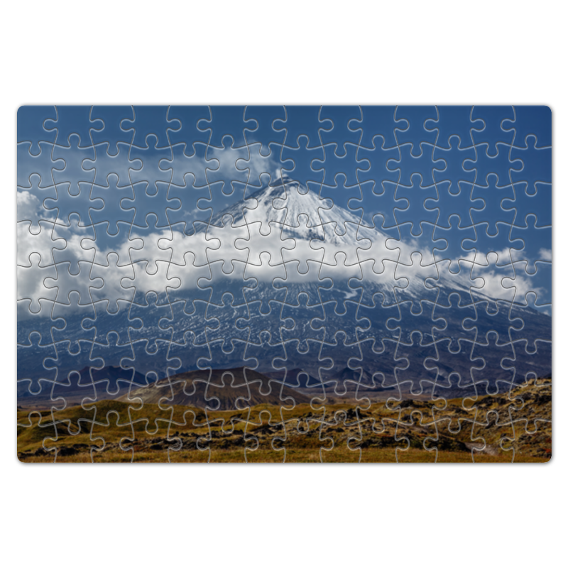 Пазл магнитный 18 x 27 (126 элементов) Printio Камчатка, осенний пейзаж, извержение вулкана