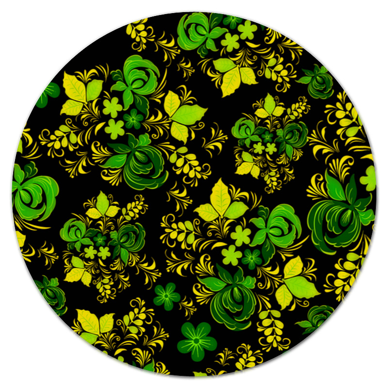 Коврик для мышки (круглый) Printio Зеленый узор