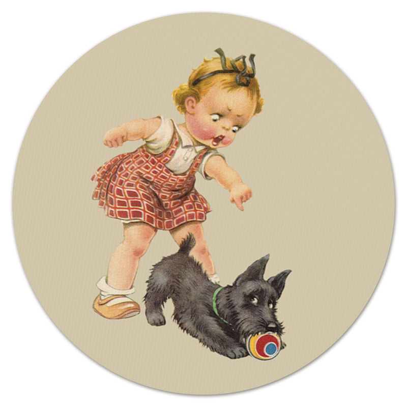 Printio Девочка играющая с собакой.