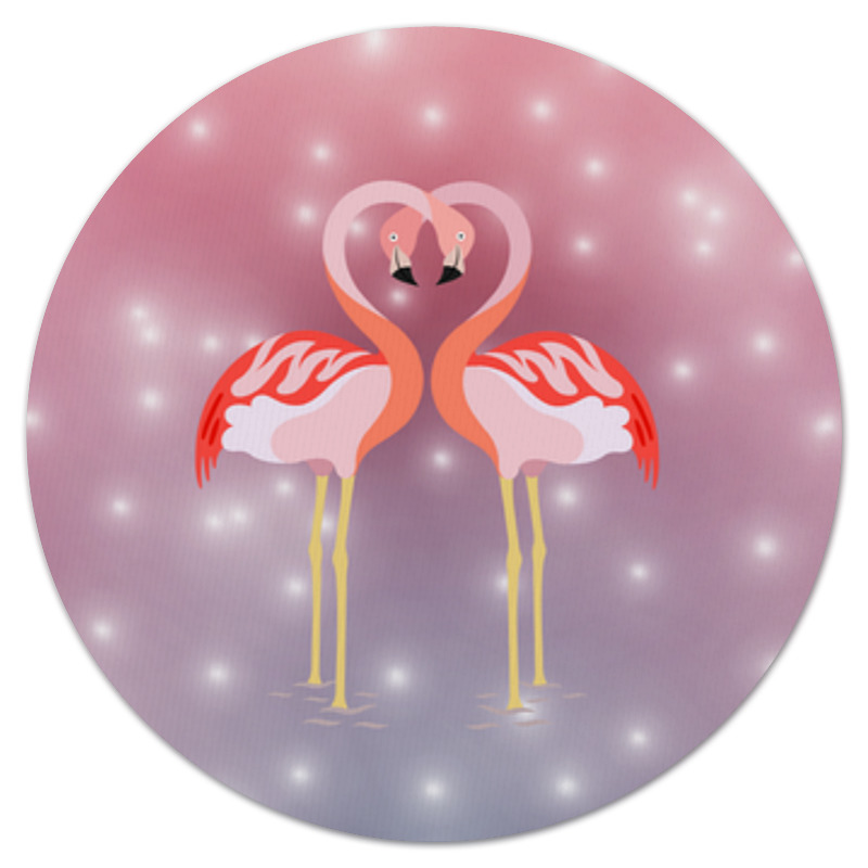 Коврик для мышки (круглый) Printio Влюбленные фламинго