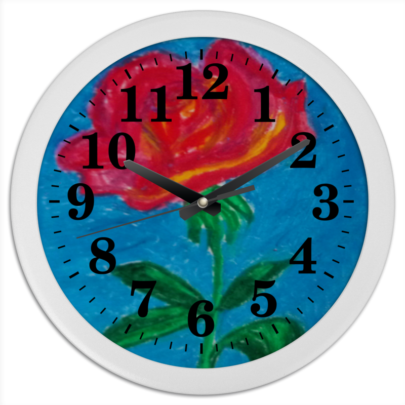 Часы круглые из пластика Printio Алая роза