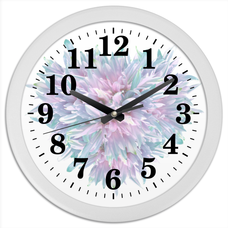 Часы круглые из пластика Printio Цветочная пастель