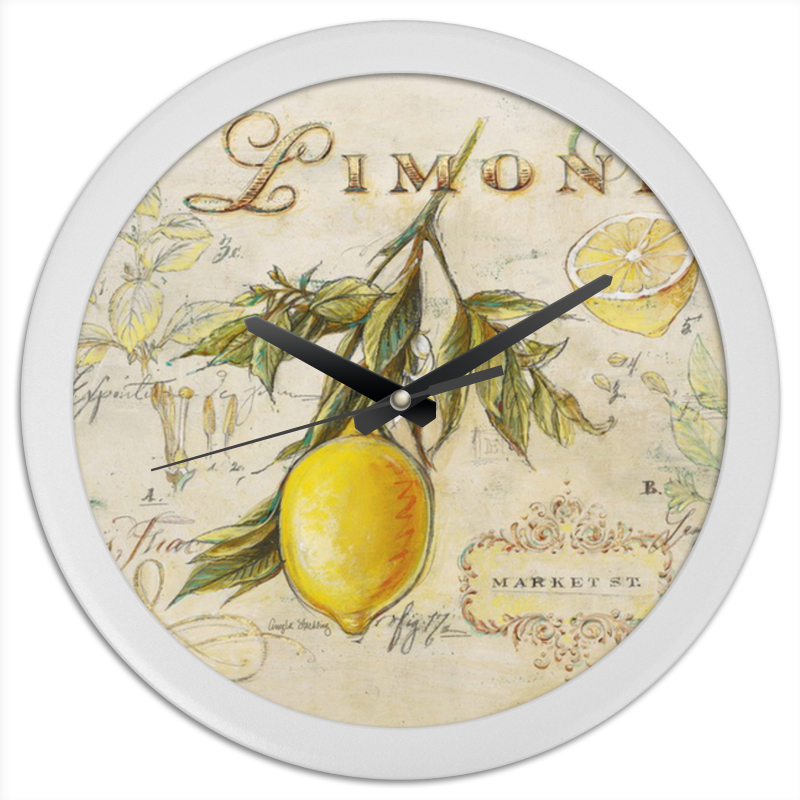 Часы круглые из пластика Printio Лемон