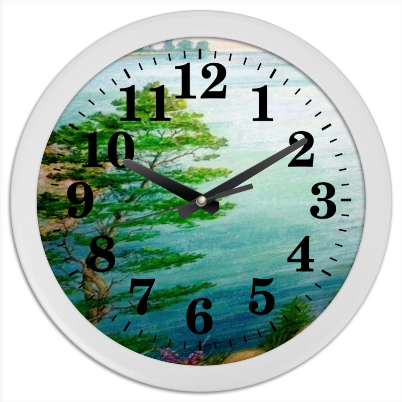 Часы круглые из пластика Printio Песчаный берег