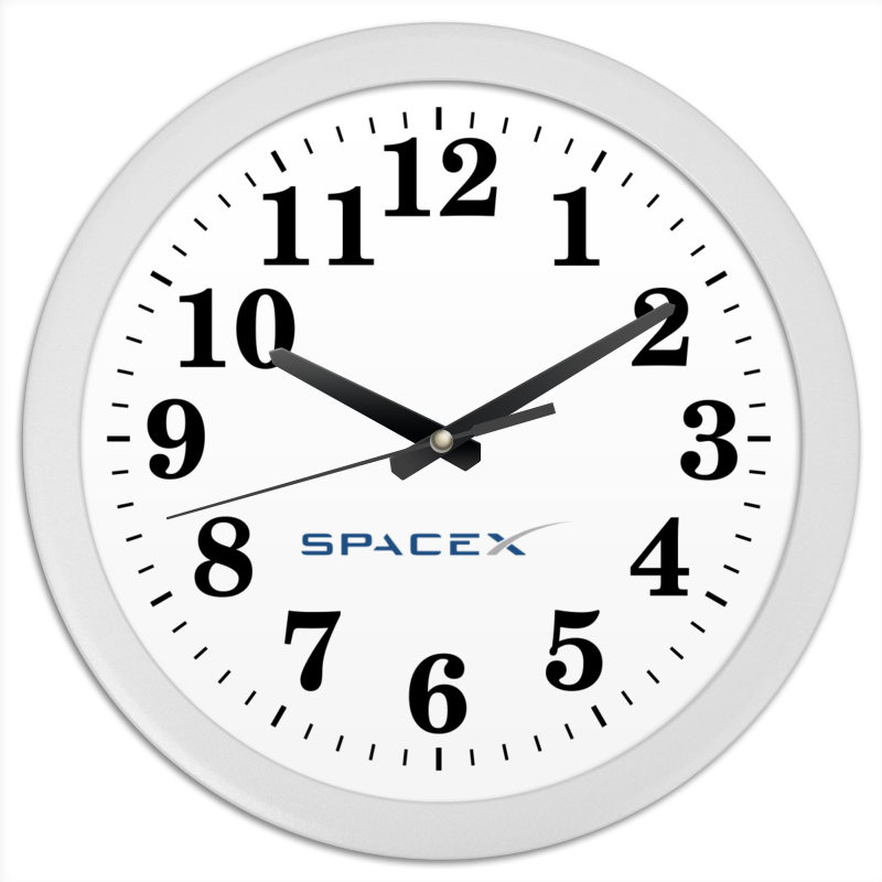 Часы круглые из пластика Printio Spacex
