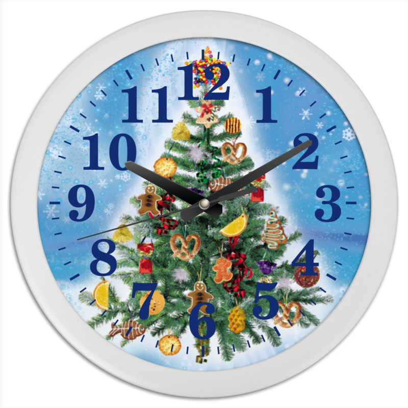 Часы круглые из пластика Printio Новогодняя елка