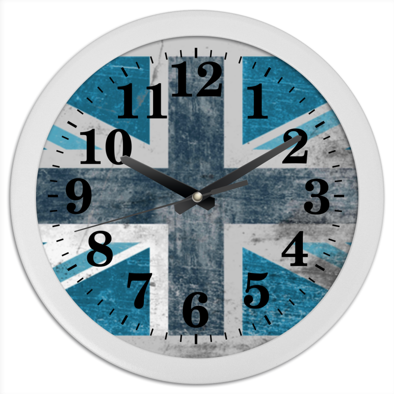 Часы круглые из пластика Printio Голубой флаг британии
