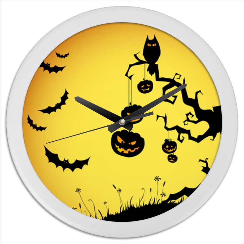 Часы круглые из пластика Printio Halloween
