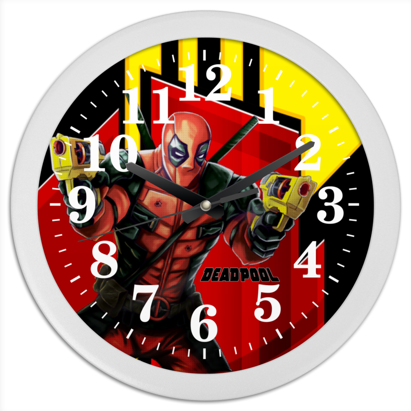 Часы круглые из пластика Printio Deadpool