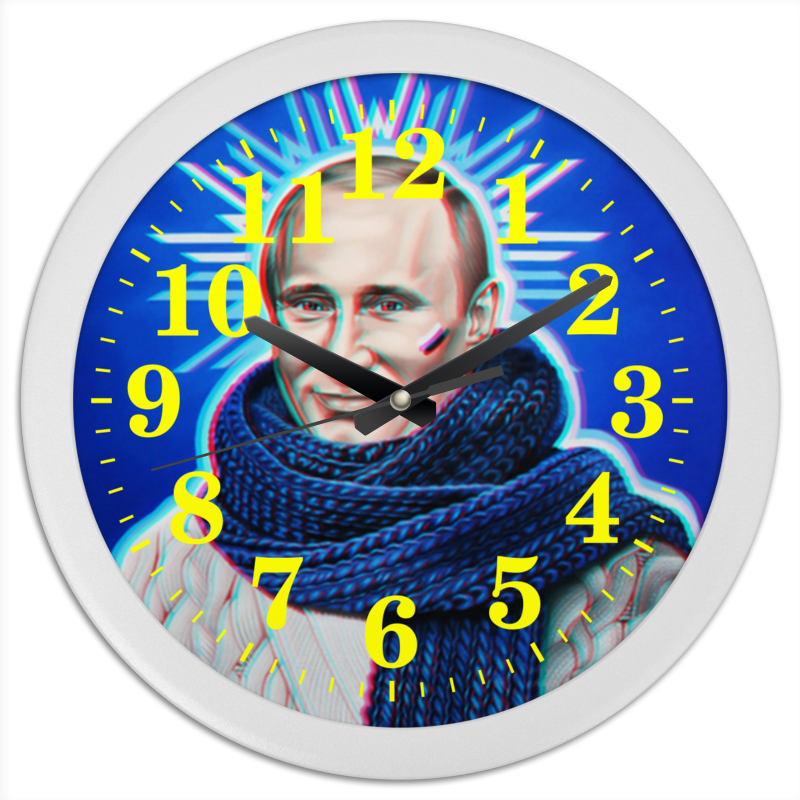 Часы круглые из пластика Printio Владимир путин