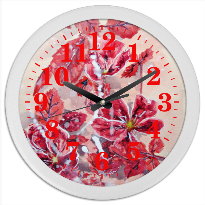 Часы круглые из пластика Printio Розовый шиповник