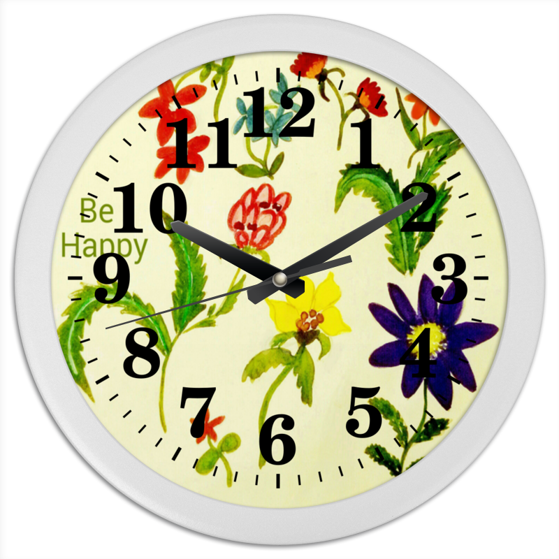 Часы круглые из пластика Printio Цветы тропиков