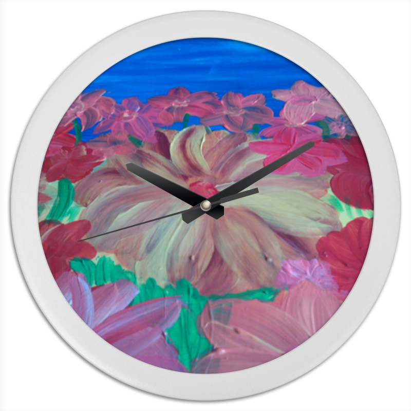 Часы круглые из пластика Printio Цветочное настроение