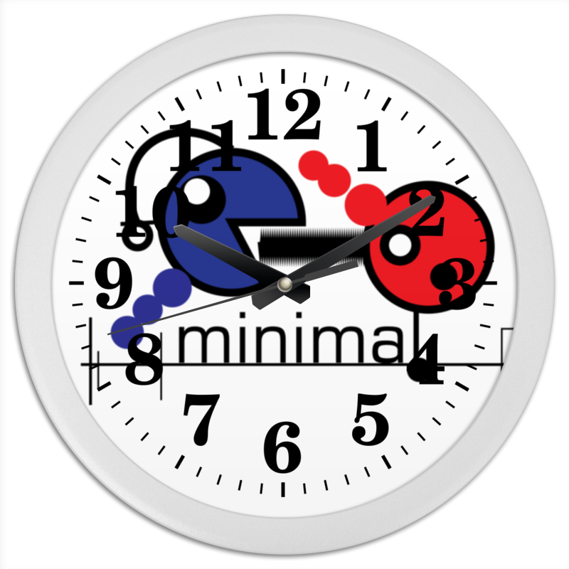 Часы круглые из пластика Printio Минимал