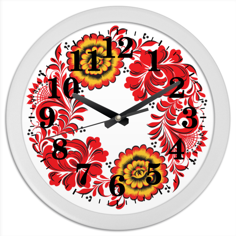 Часы круглые из пластика Printio Русский орнамент 2