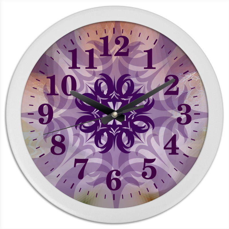 Часы круглые из пластика Printio Фиолетовая фантазия.