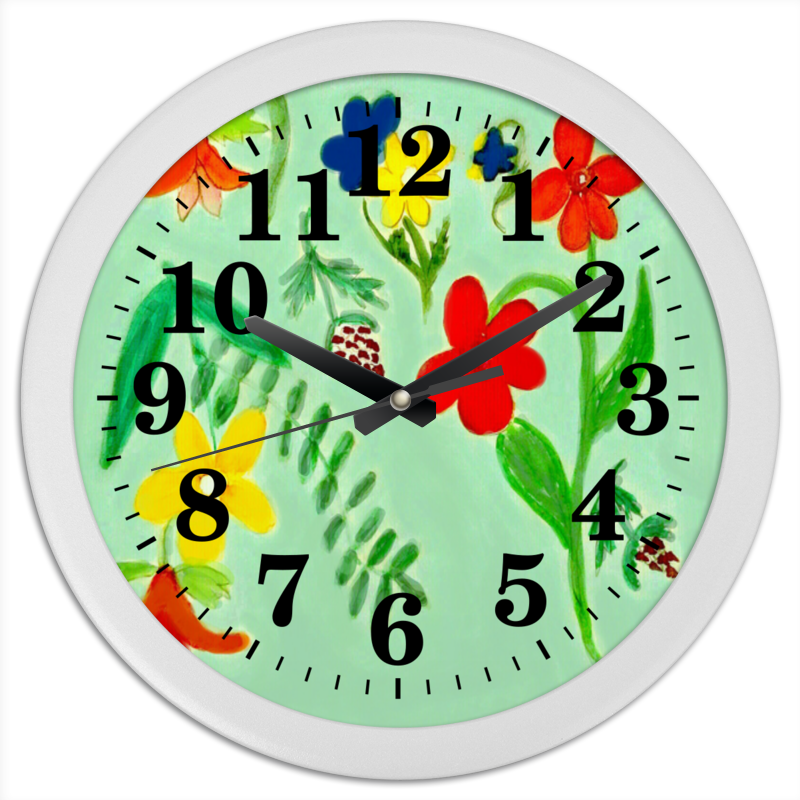 Часы круглые из пластика Printio Часы летние цветы