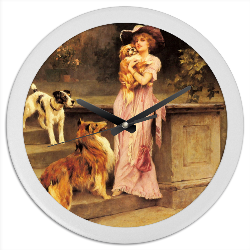 Часы круглые из пластика Printio Собаки