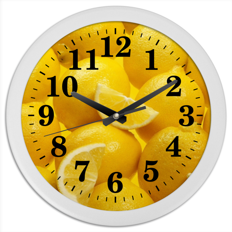 Часы круглые из пластика Printio Лимоны