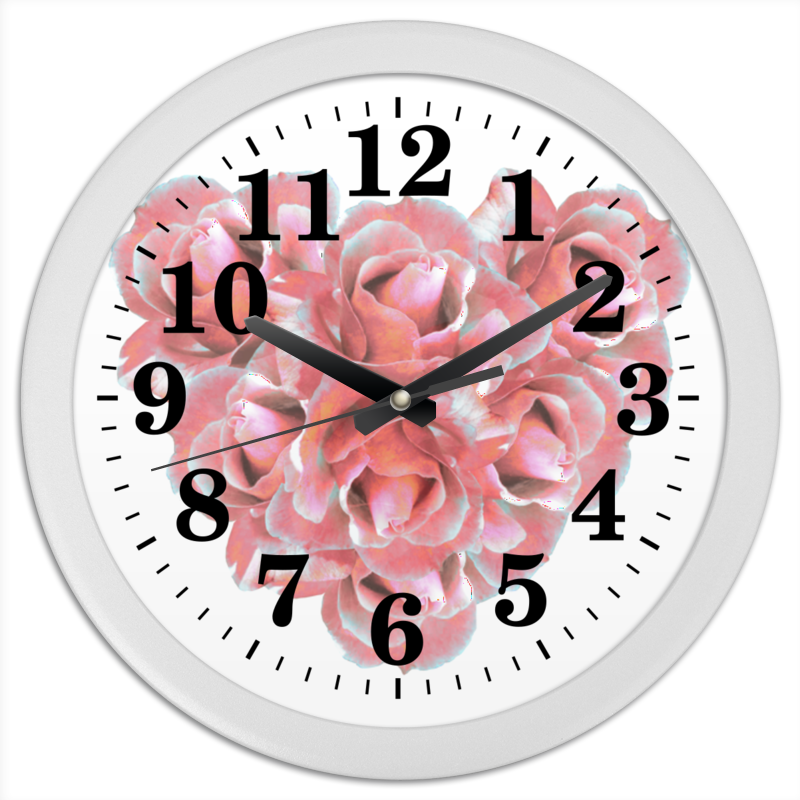 Часы круглые из пластика Printio Розовые розы