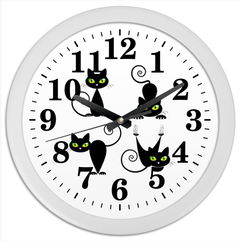 Часы круглые из пластика Printio Кошки 7