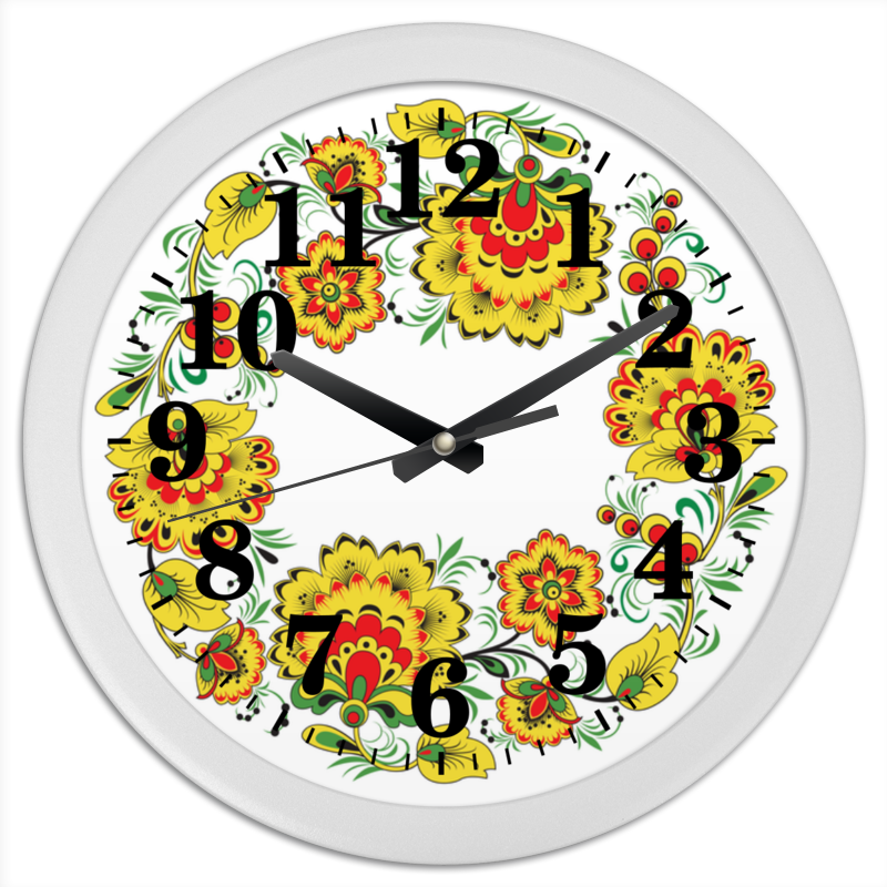 Часы круглые из пластика Printio Русский орнамент 3