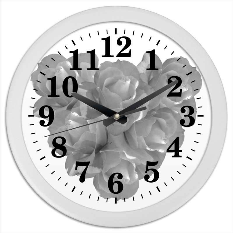 Часы круглые из пластика Printio Сердечко из роз