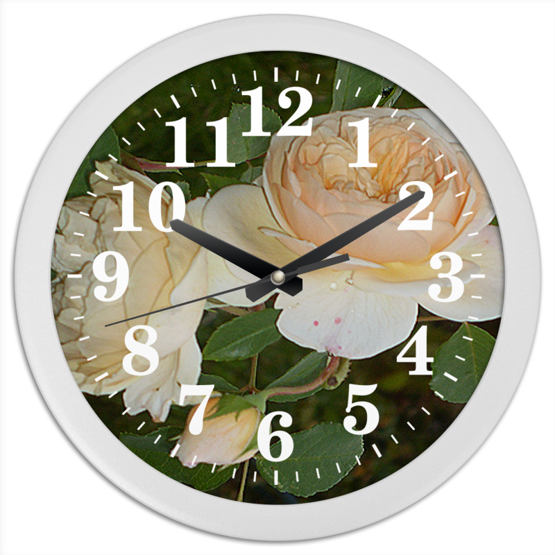 Часы круглые из пластика Printio Кремовая роза.