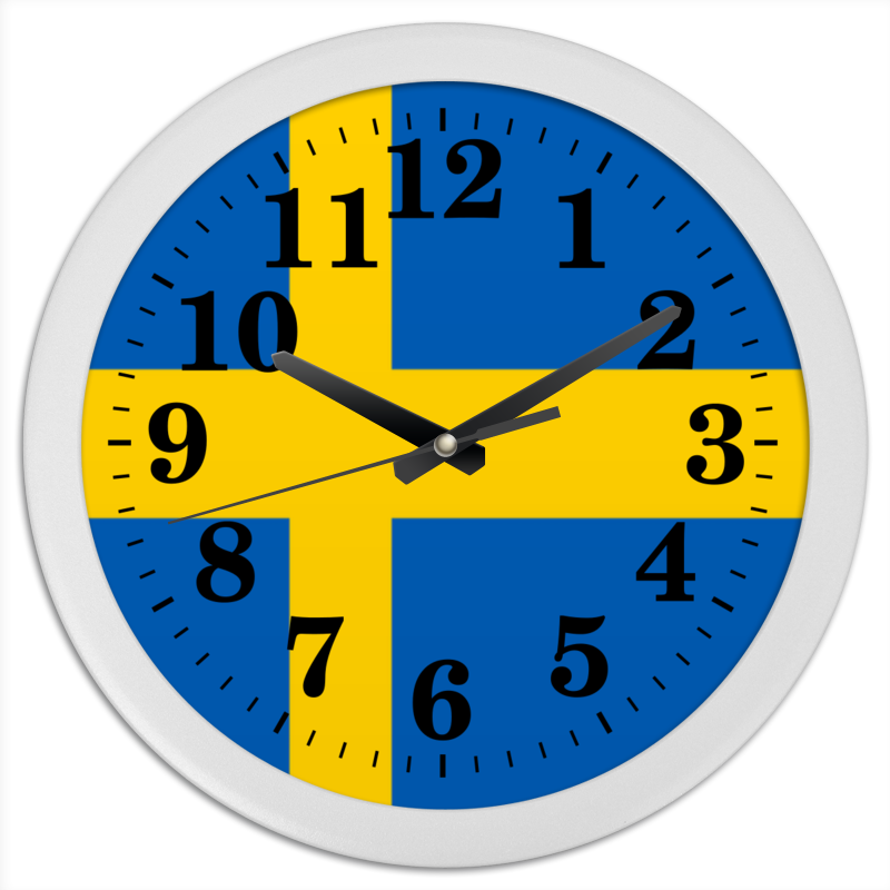 Часы круглые из пластика Printio Флаг швеции