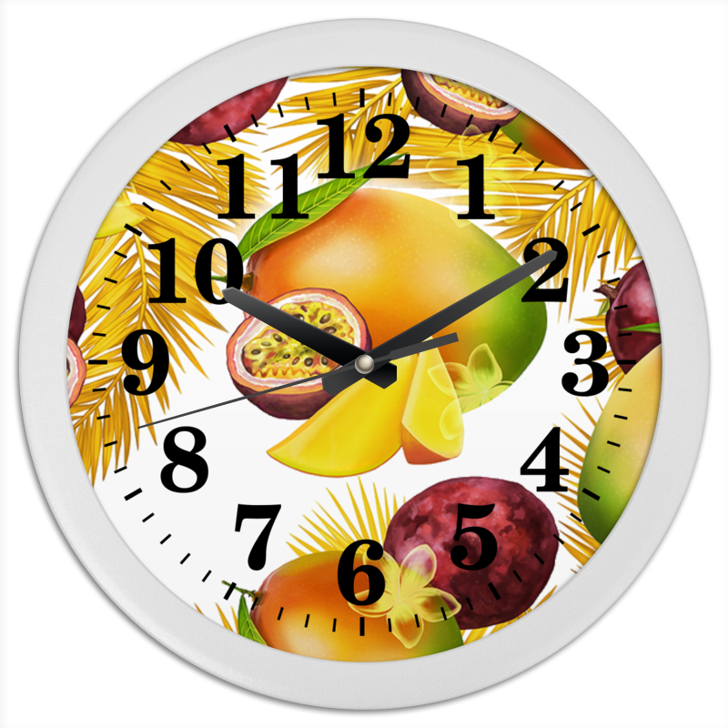 Часы круглые из пластика Printio Тропические фрукты