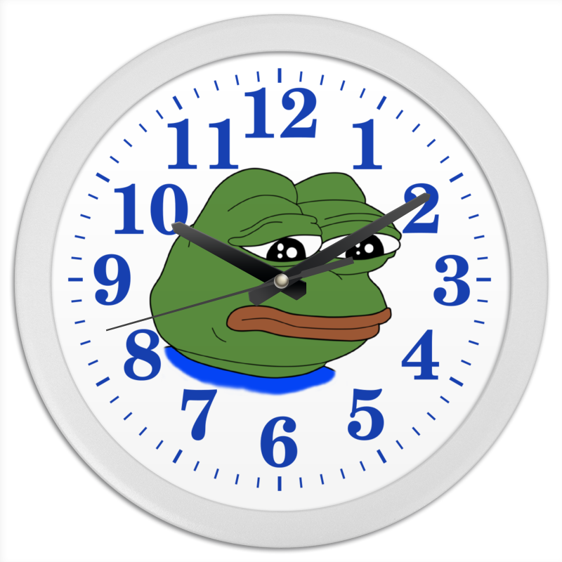 Часы круглые из пластика Printio Pepe frog