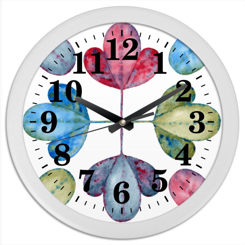 Часы круглые из пластика Printio Яркие листья.