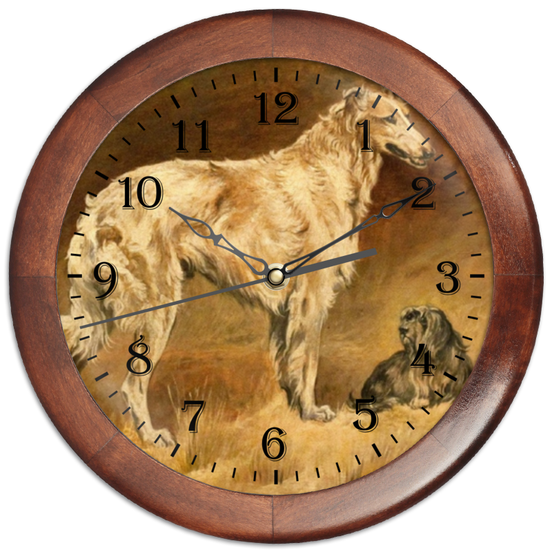 Часы круглые из дерева Printio 2018 год желтой собаки