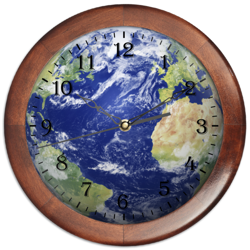 Часы круглые из дерева Printio Мировые часы