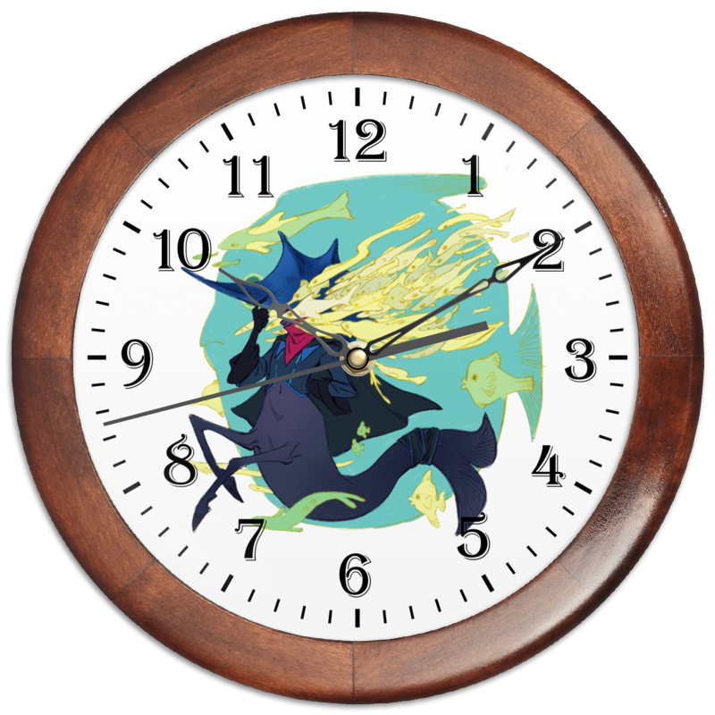 Часы круглые из дерева Printio Знак зодиака рыбы