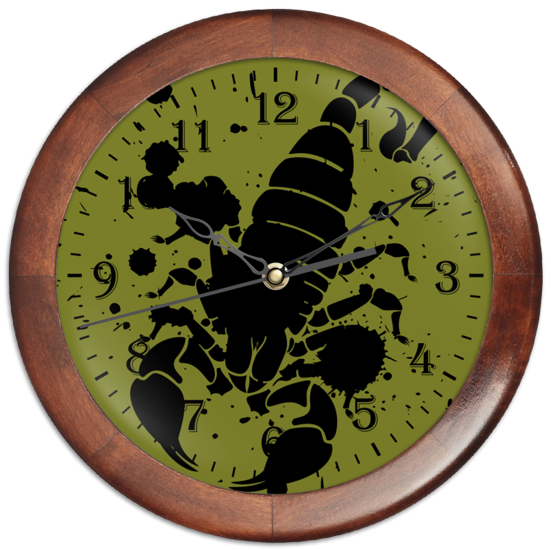 Часы круглые из дерева Printio Скорпион (24.10-21.11)