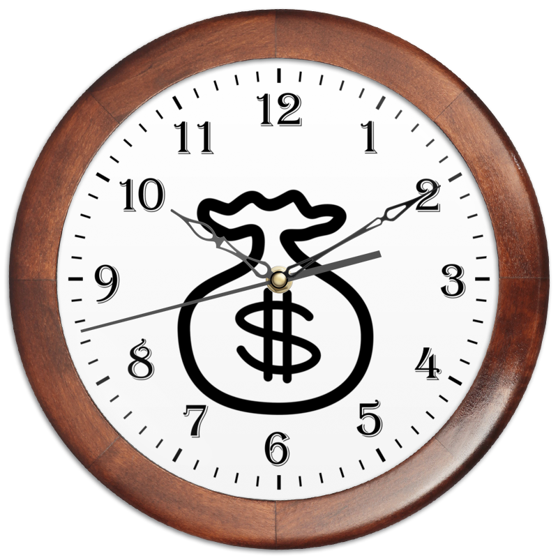 Часы круглые из дерева Printio Амулет для притягивания денег.
