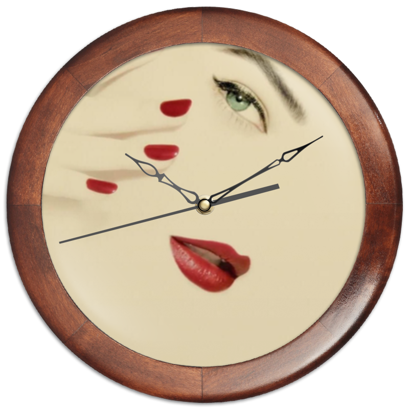 Часы круглые из дерева Printio Для салона красоты