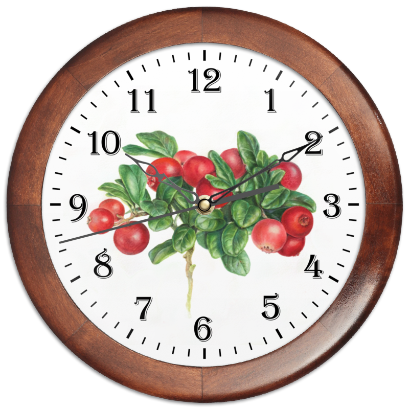 Часы круглые из дерева Printio Сочная брусника