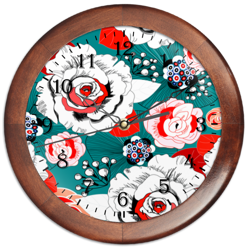 Часы круглые из дерева Printio Fashion flower