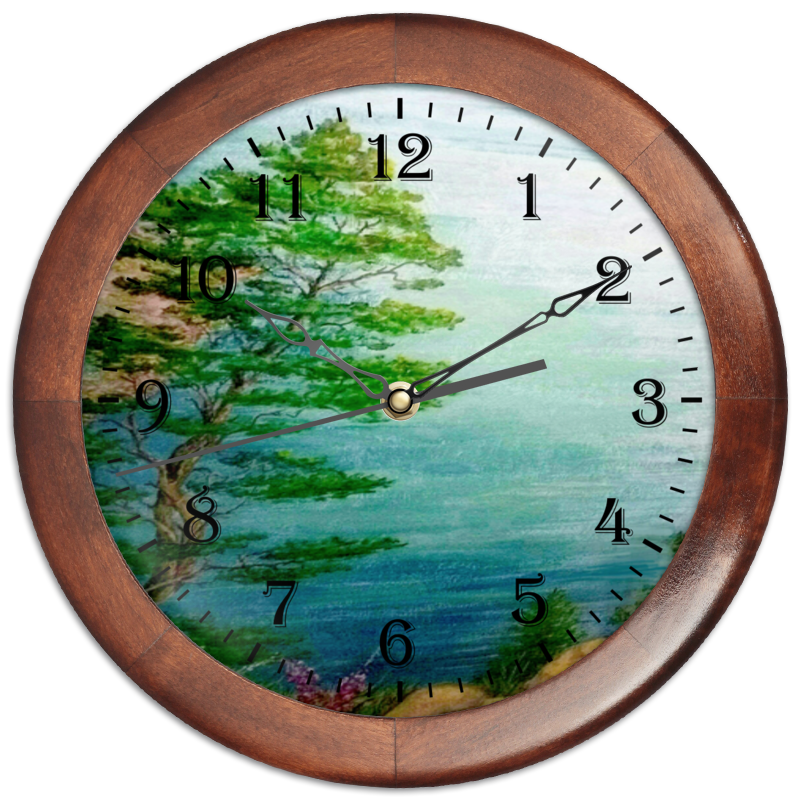 Часы круглые из дерева Printio Песчаный берег