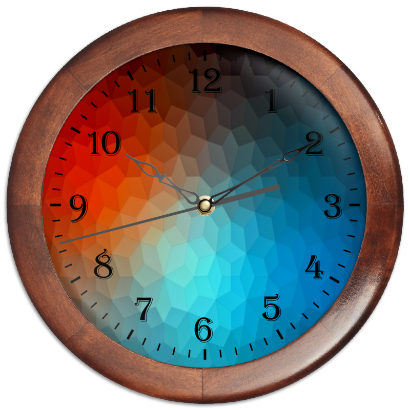 Часы круглые из дерева Printio Polygon color