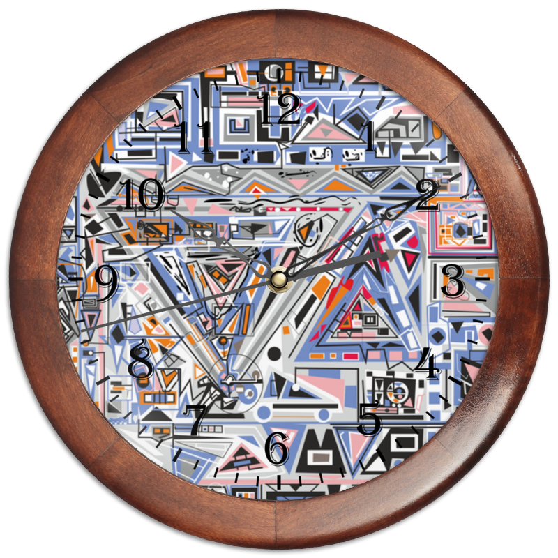 Часы круглые из дерева Printio Ташизм